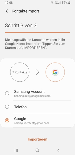 Wählen Sie Ihr Google Konto