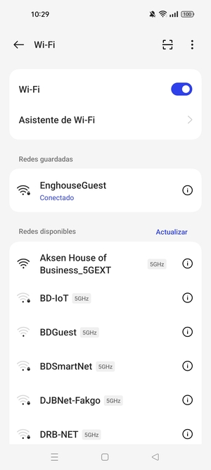 Ahora está conectado a la red Wi-Fi