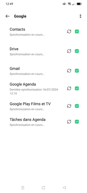 Vos informations seront synchronisées