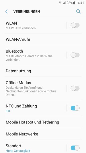 Scrollen Sie und wählen Sie Mobile Netzwerke