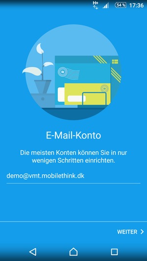 Geben Sie Ihre E-Mail-Adresse ein und wählen Sie WEITER