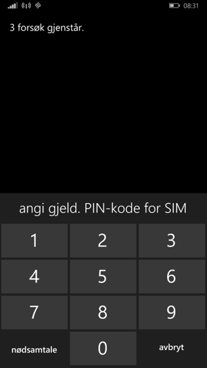 Skriv inn din nye PIN-kode for SIM-kort