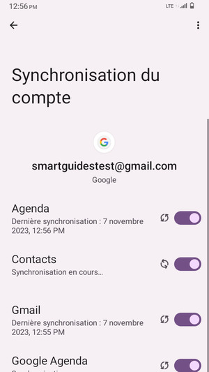 Vos informations seront synchronisées