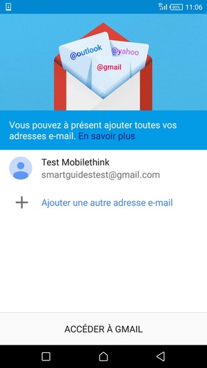 Sélectionnez ACCÉDER  À GMAIL