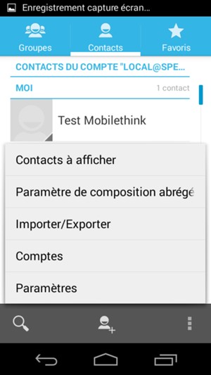 Sélectionnez le bouton du Menu et sélectionnez Importer/Exporter