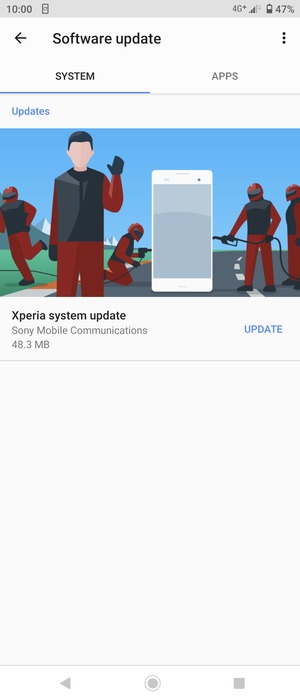 If your phone is not up to date, select UPDATE