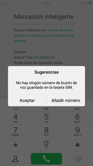 Si el correo de voz no está configurado, seleccione Añadir número