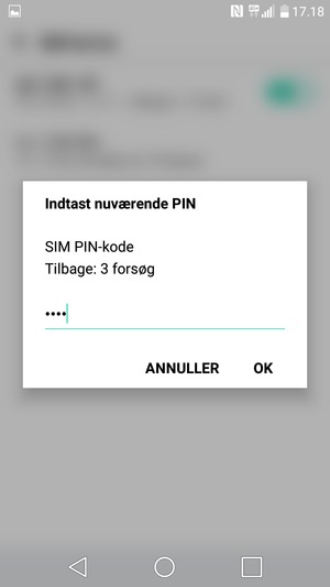 Indtast din Nuværende SIM PIN-kode og vælg OK