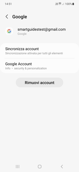 Seleziona Sincronizza account