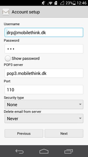 Set up POP3/IMAP email - Huawei Ascend Mate - Android 4.2.2 - Device Guides