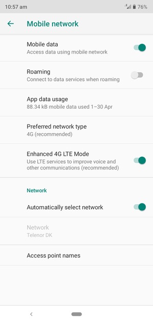 Turn Automatically select network off