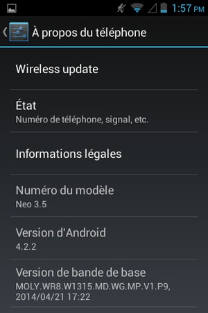 Sélectionnez Wireless update