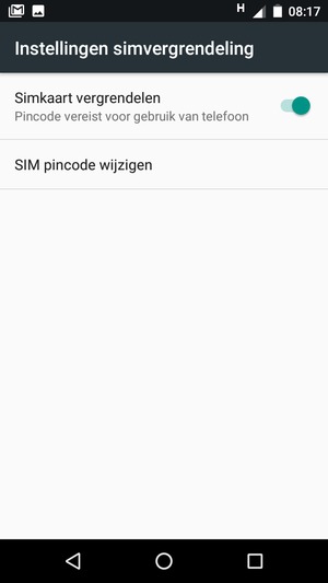 Selecteer  SIM pincode wijzigen