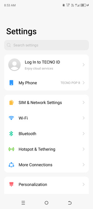 Select SIM & Network Settings