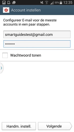 Voer uw Gmail of Hotmail adres en Wachtwoord in. Selecteer Volgende