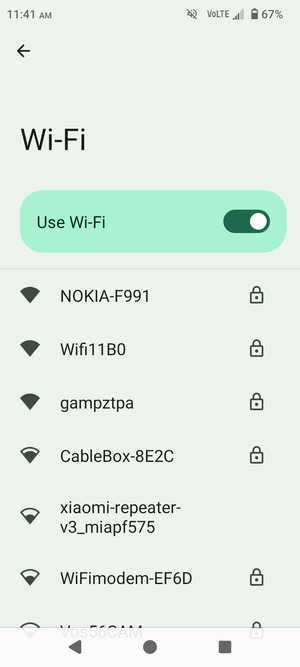 Select the wireless network you want to connect to