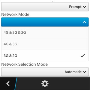 Select 3G & 2G to enable 3G and select 3G & 4G to enable 4G