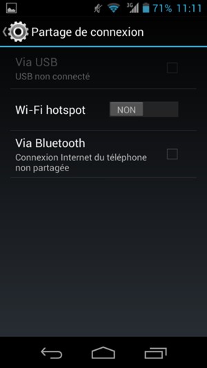 Sélectionnez Wi-Fi hotspot