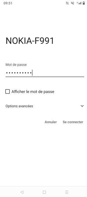 Saisissez le mot de passe du Wi-Fi et sélectionnez Se connecter