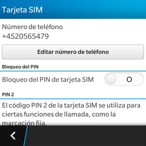 Configurar Bloqueo del PIN de tarjeta SIM en ON