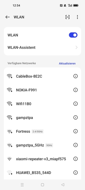 Wählen Sie das Wireless-Netzwerk, zu dem Sie eine Verbindung herstellen möchten