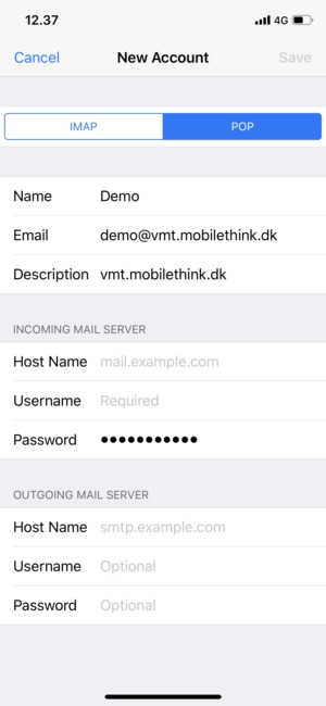 når som helst Begrænset Dokument Set up POP3/IMAP email - Apple iPhone X - iOS 11 - Device Guides