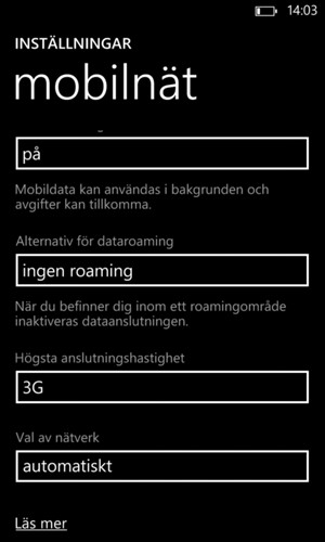 Välj Högsta anslutningshastighet