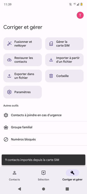 Vos contacts vont être enregistrés sur votre compte Google et dans votre téléphone lors de la prochaine synchronisation de Google.