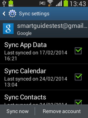 Make sure Sync Contacts is selected and select Sync now