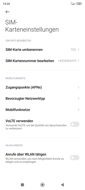 Wählen Sie Bevorzugter Netzwerktyp