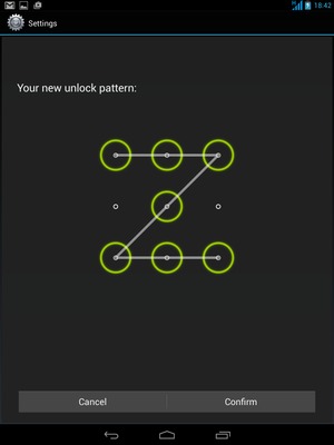 Draw the unlock pattern again and select Confirm