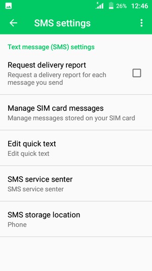 Select SMS service senter