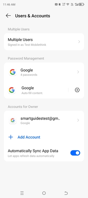 Select your Google account