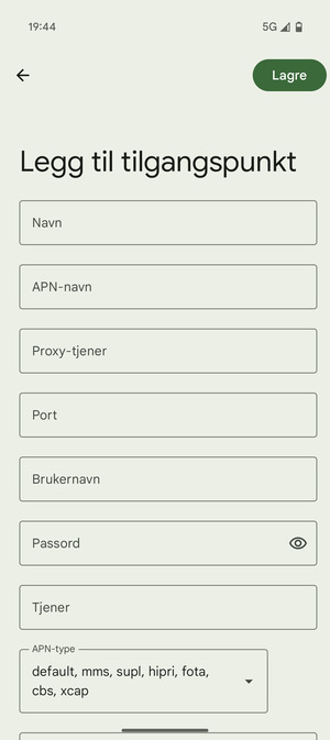 Skriv inn MMS-informasjon