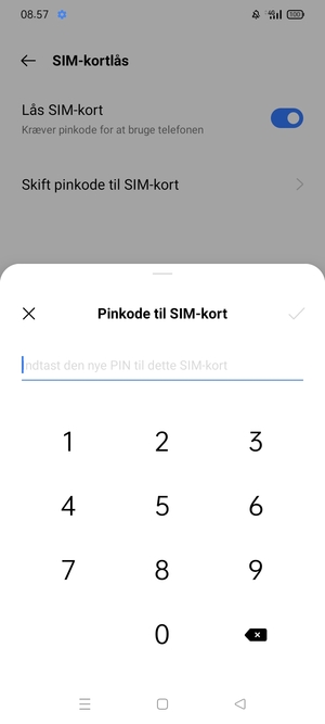 Indtast din Ny PIN-kode til SIM-kort og vælg OK