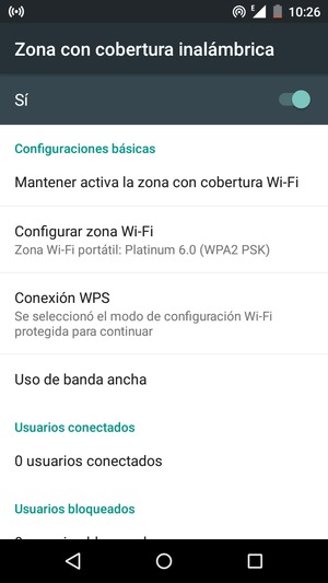 El teléfono ha sido configurado para su uso como módem