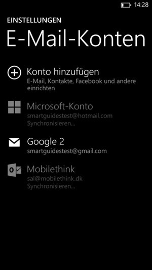 Wählen Sie Konto hinzufügen