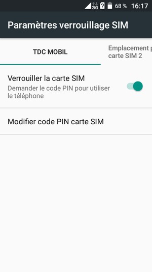 Sélectionnez Digicel puis Modifier code PIN carte SIM
