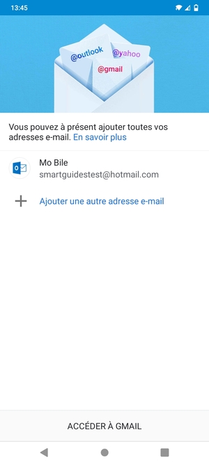 Sélectionnez ACCÉDER À GMAIL