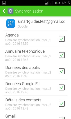 Assurez-vous que Annuaire téléphonique est sélectionné