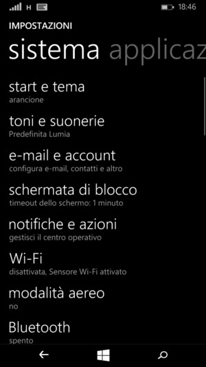 Seleziona e-mail e account