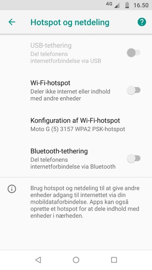 Vælg Konfiguration af Wi-Fi-hotspot