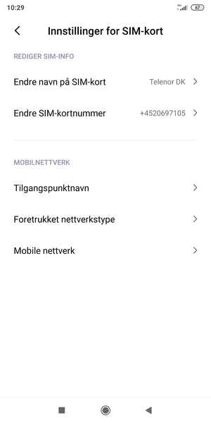 Velg Mobile nettverk