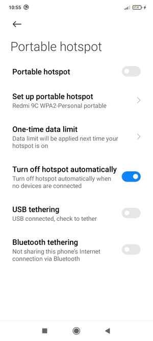 Select Set up portable hotspot