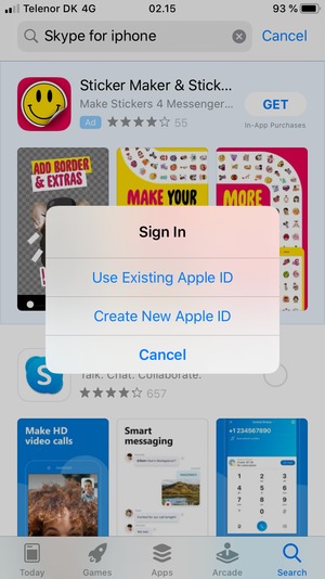 Select Use Existing Apple ID