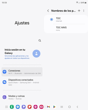 El teléfono ha sido configurado para MMS