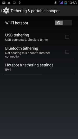 Select Hotspot & tethering settings