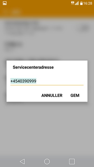 Indtast Servicecenter nummeret og vælg GEM
