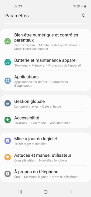 Faites défiler et sélectionnez Mise à jour du logiciel