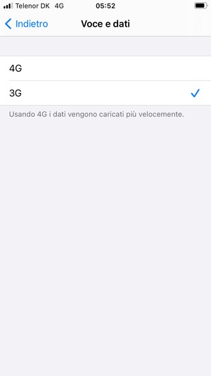 Per abilitare 3G, seleziona 3G